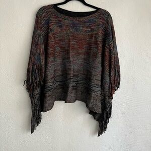 H.o.p.e. Woman Black Marled Tassel Showl, Size One Size